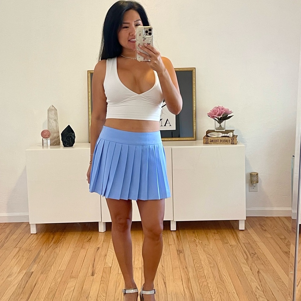 Love Tree Light Blue Skater Skirt